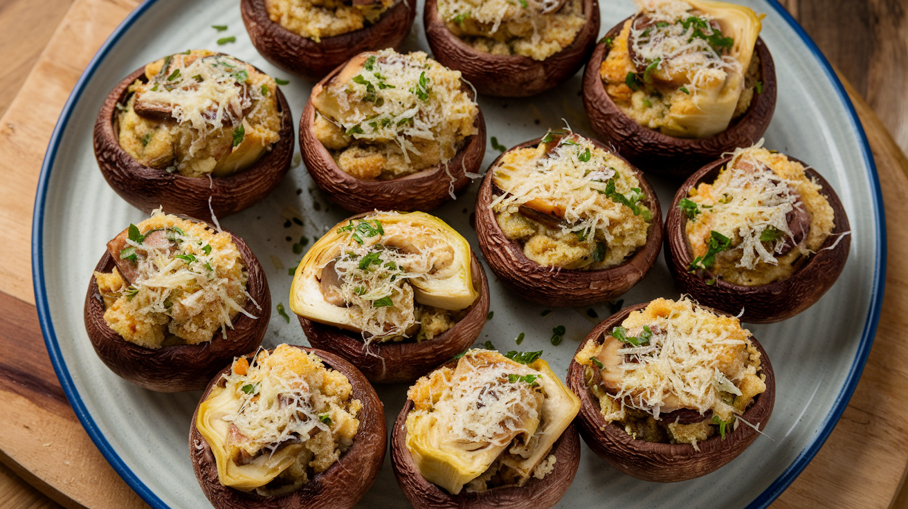 Délice de Stuffed Mushrooms aux Artichauts