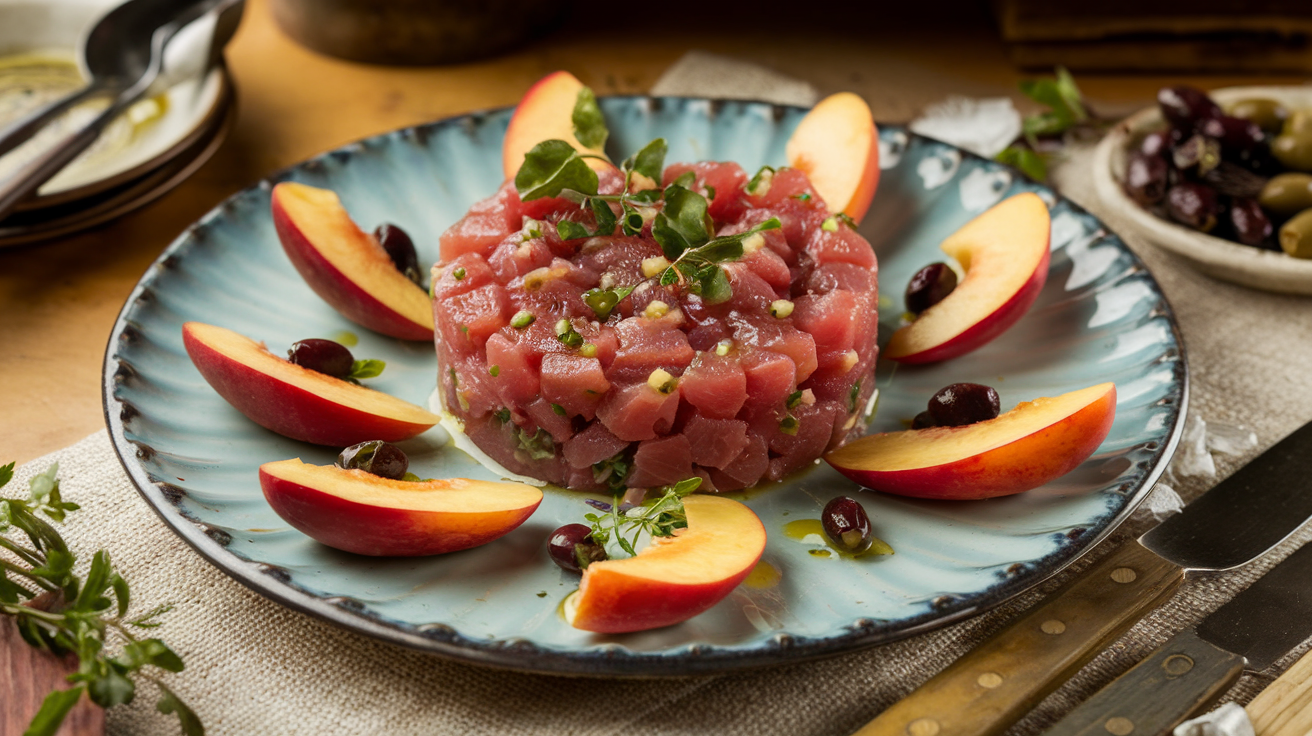 Tartare de thon aux nectarines
