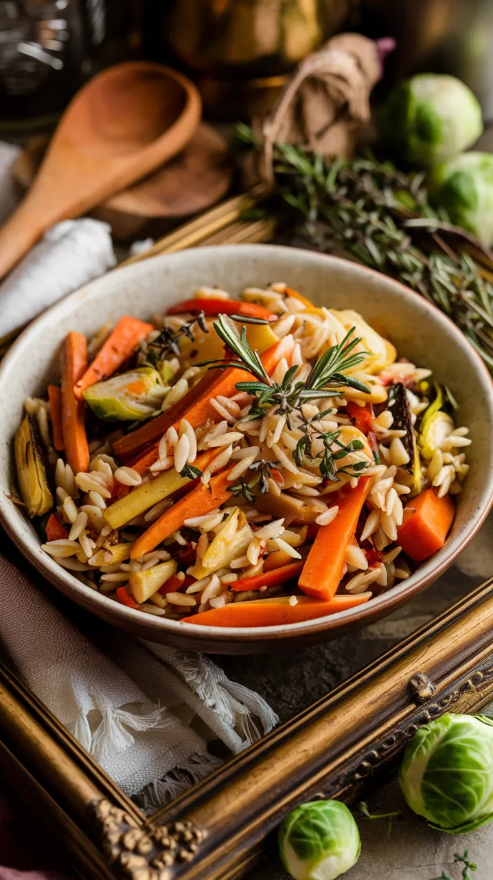 Orzo Sauté aux Légumes d'Hiver