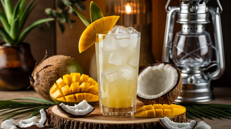 Cocktail tropical rafraîchissant à la mangue et à la noix de coco - recette Boisson Facile