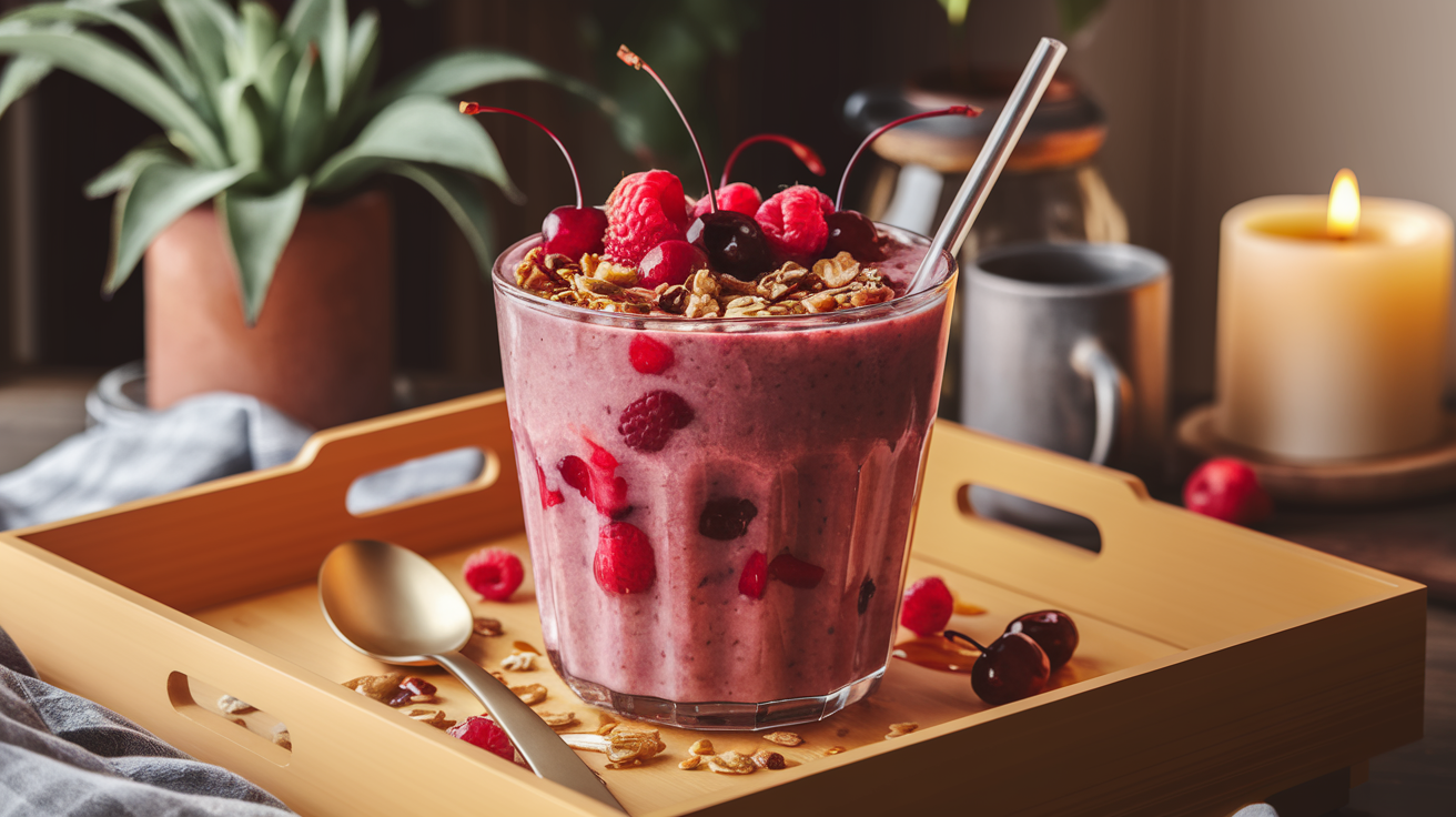 Smoothie énergétique aux fruits rouges