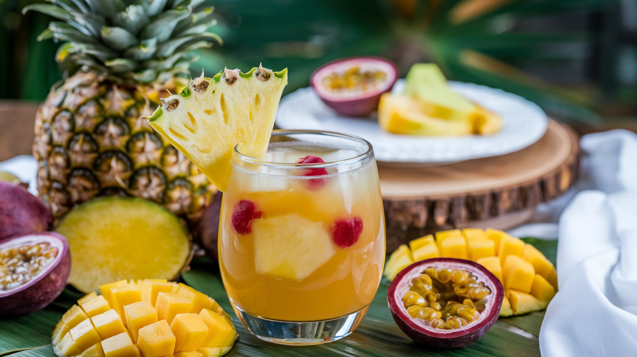 Cocktail de fruits tropicaux rafraîchissant