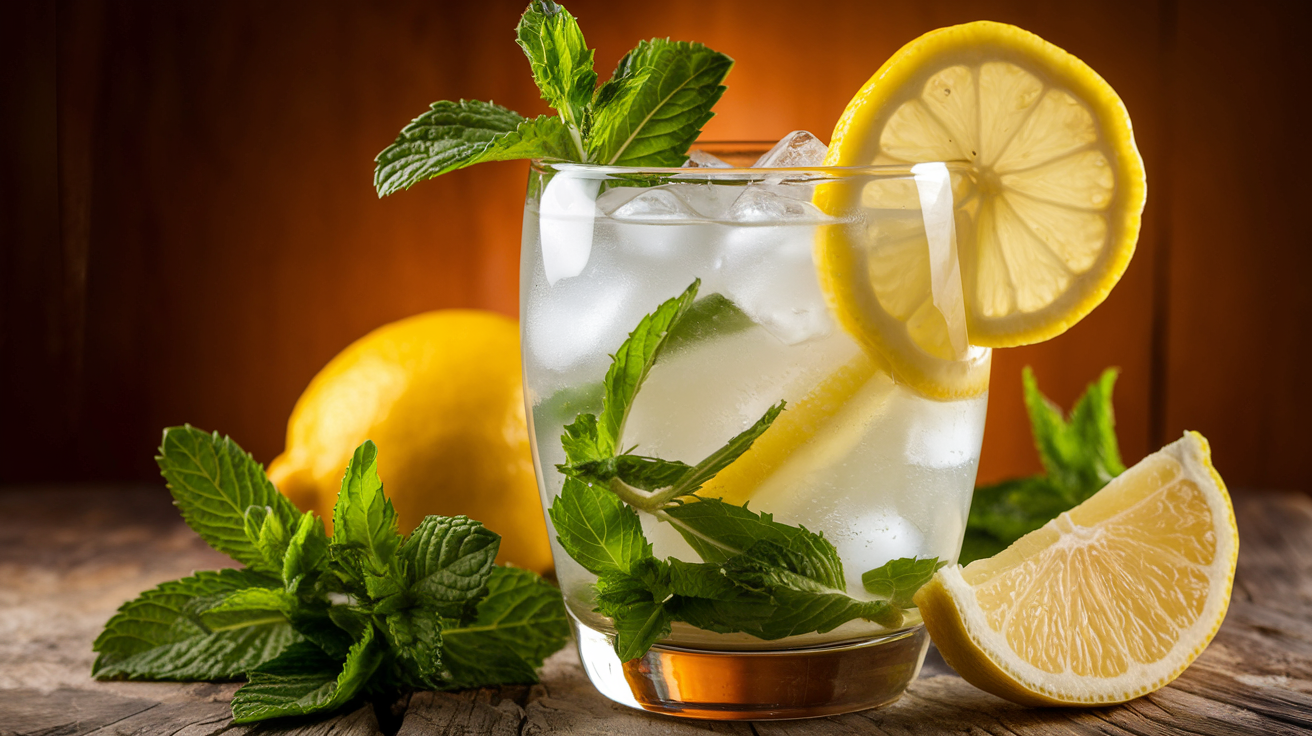 Infusion rafraîchissante à la menthe et au citron