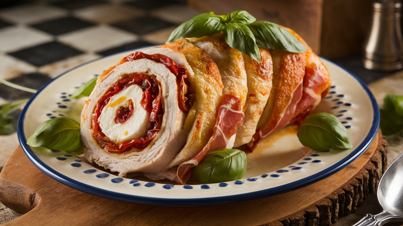 Roulade de Poulet Farcie à la Mozzarella et Tomates Séchées