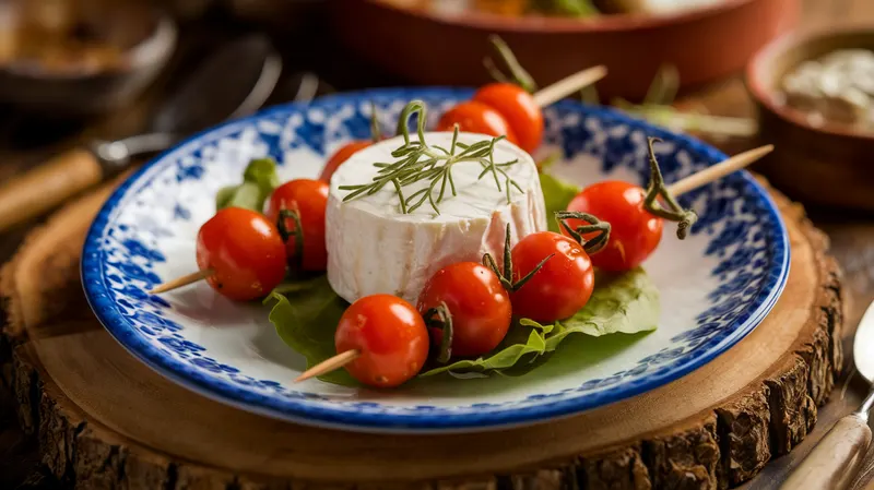 Brochette de chèvre frais et tomate cerise - recette Entrée Facile