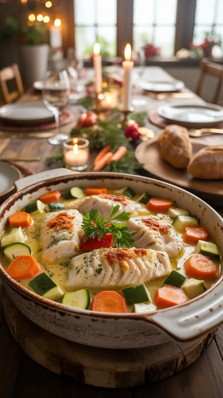 Cassolette de Poisson aux Légumes Colorés et Herbes Fraîches - recette Dîner Facile