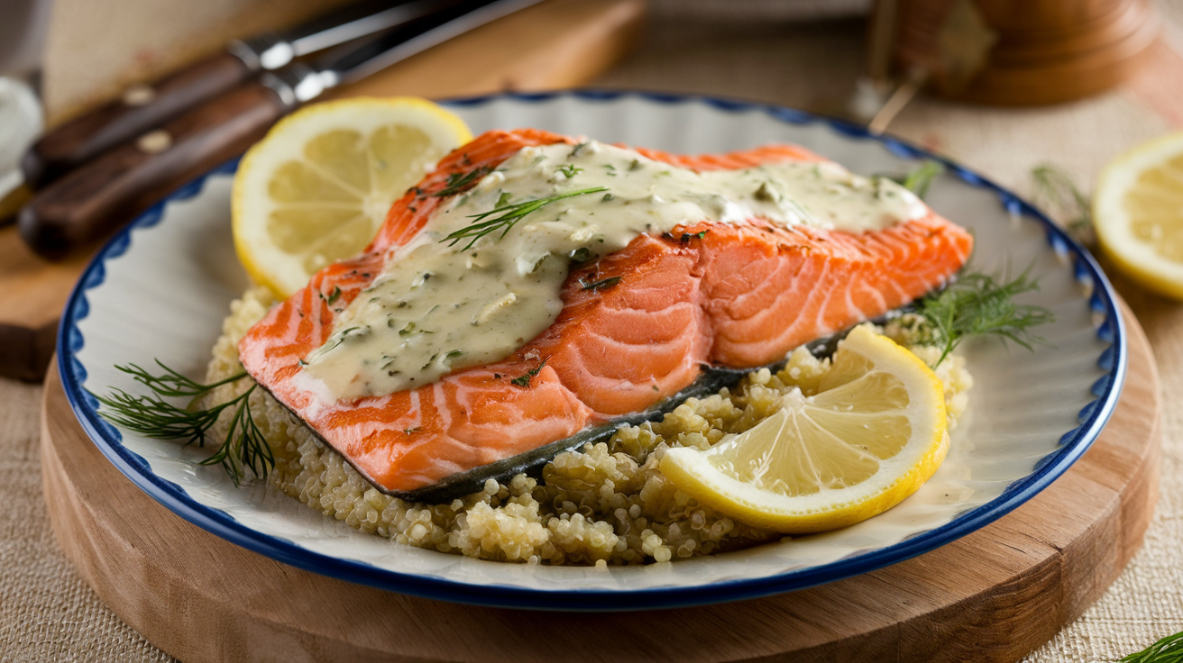 Saumon grillé à la sauce citronnée