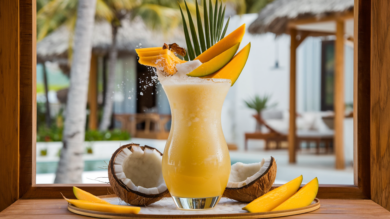 Cocktail exotique à la mangue et à la noix de coco