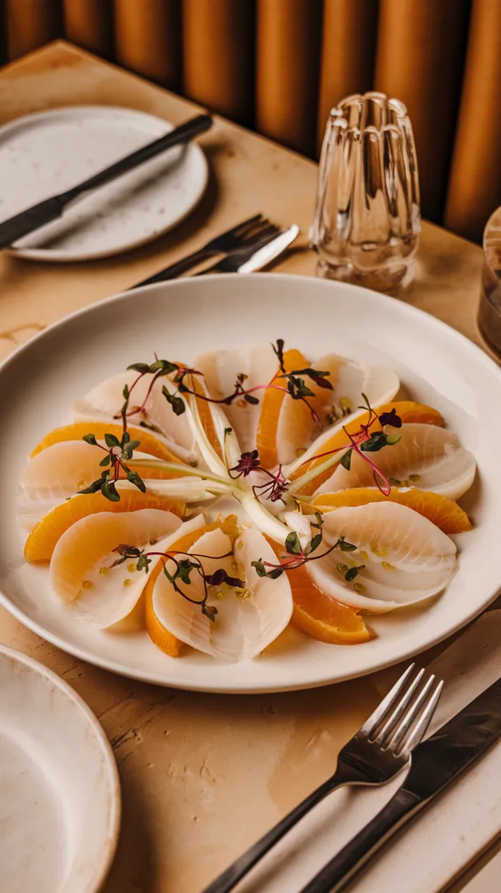 Carpaccio de Saint-Jacques à l'Orange et au Fenouil