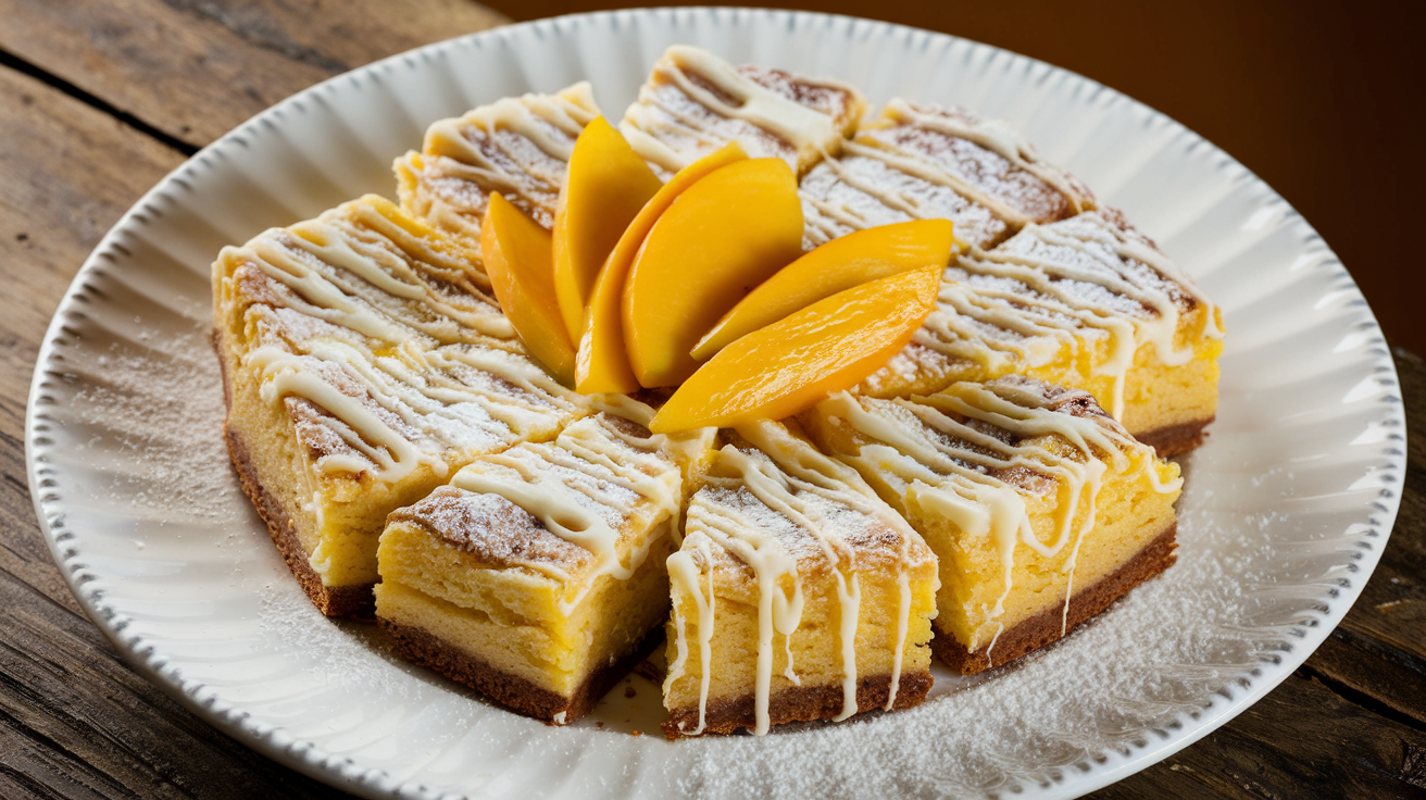 Blondie à la mangue fraîche et au chocolat blanc
