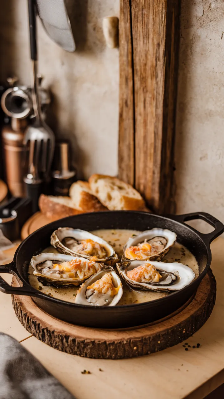 Huîtres Chaudes au Fromage et aux Épices