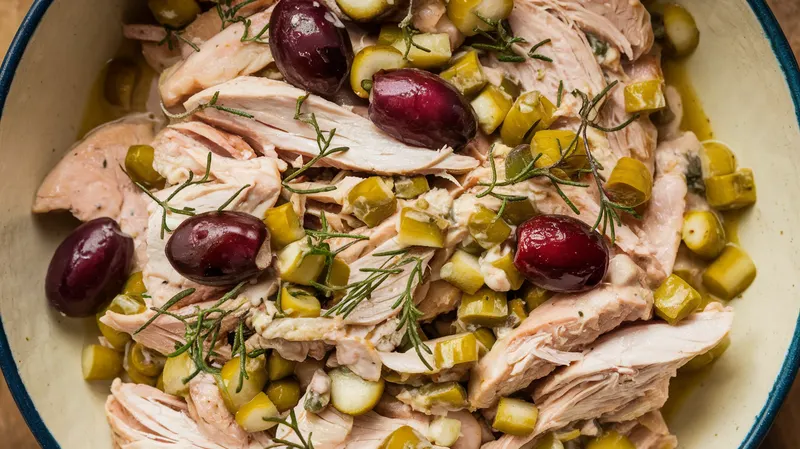 Rillettes de Poulet aux Cornichons et Câpres - recette Dîner Facile