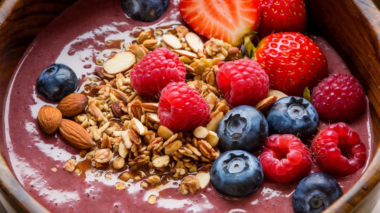 Smoothie énergisant aux fruits rouges