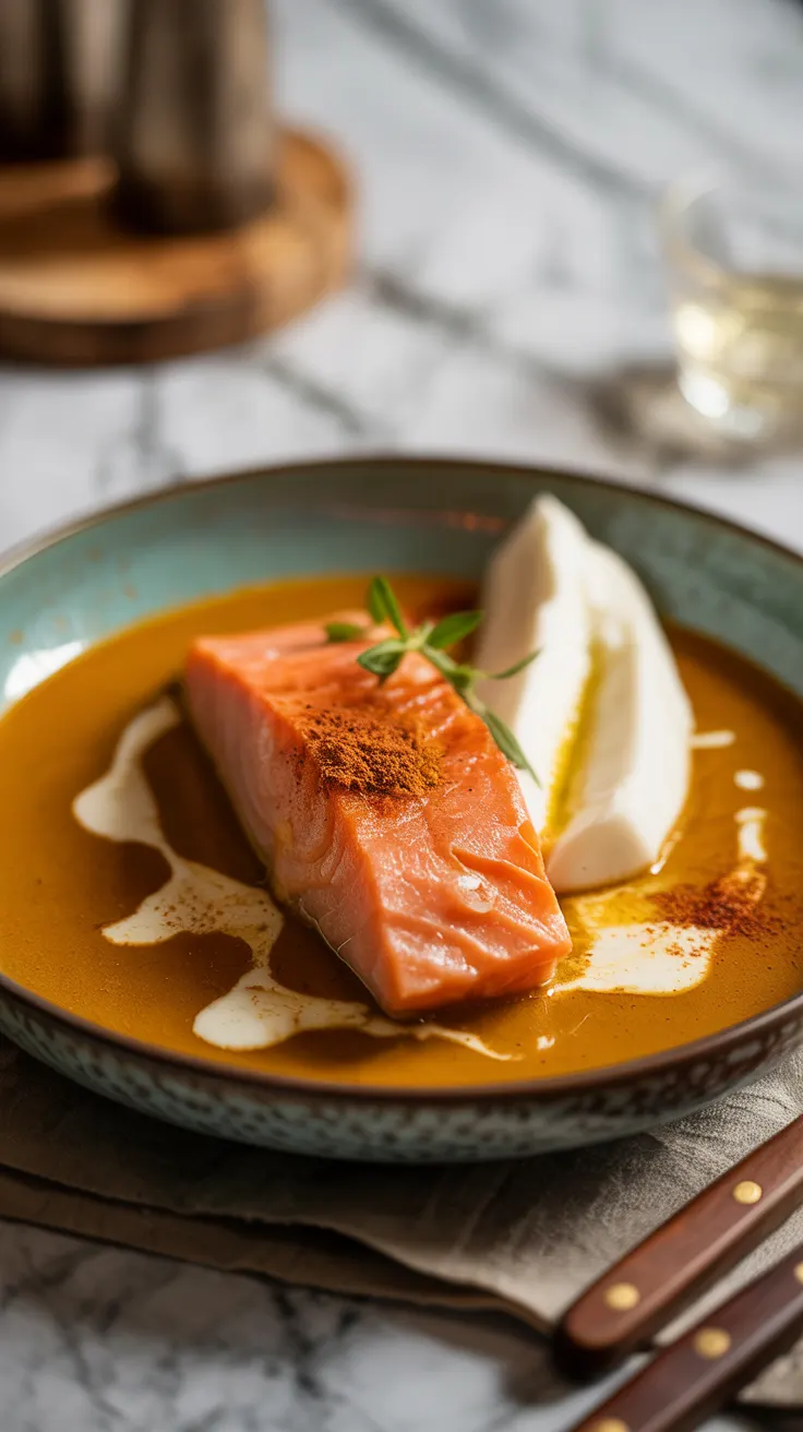 Curry Keto au Saumon et Lait de Coco Doré