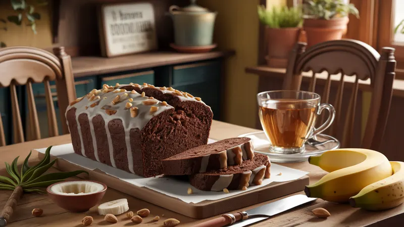 Gâteau au chocolat, banane, noix et coco - recette Dessert Facile