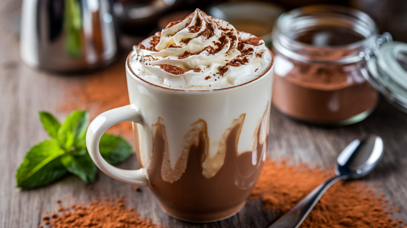 Délicieuse Boisson Chaude au Chocolat et à la Menthe