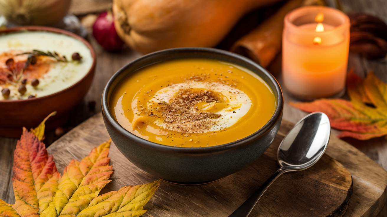 Soupe de potiron à la noix de muscade
