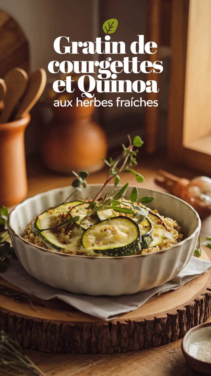 Gratin de courgettes et quinoa aux herbes fraîches