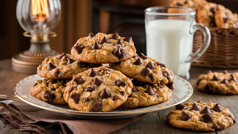 Cookies aux pépites de chocolat et à l'avoine - recette Dessert Facile