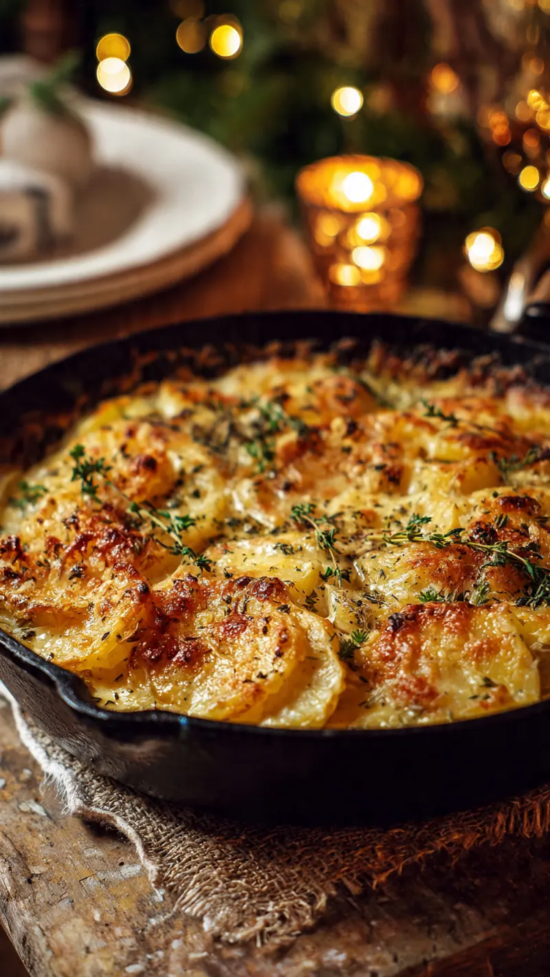 Gratin de pommes de terre au fromage et aux herbes - recette Dîner Facile