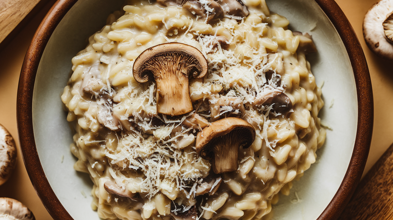 Risotto crémeux aux champignons sauvages