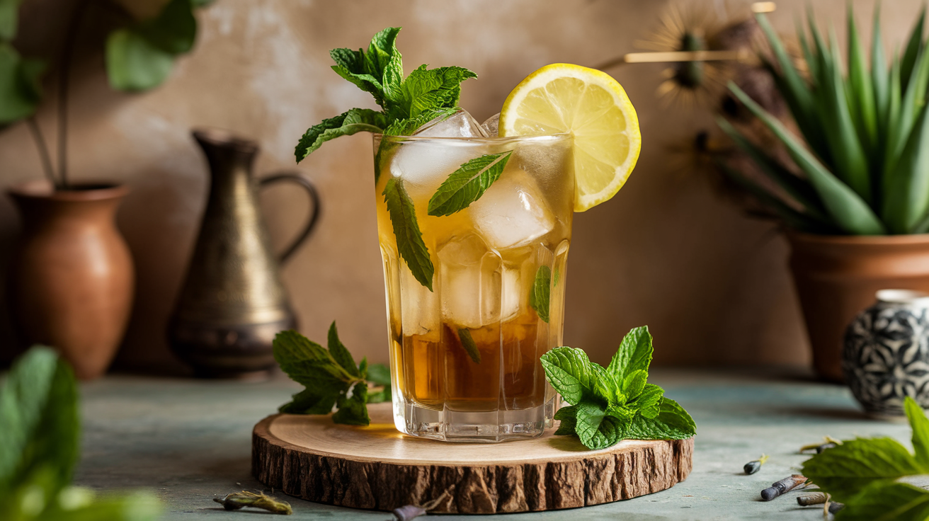 Infusion glacée à la menthe et citron vert