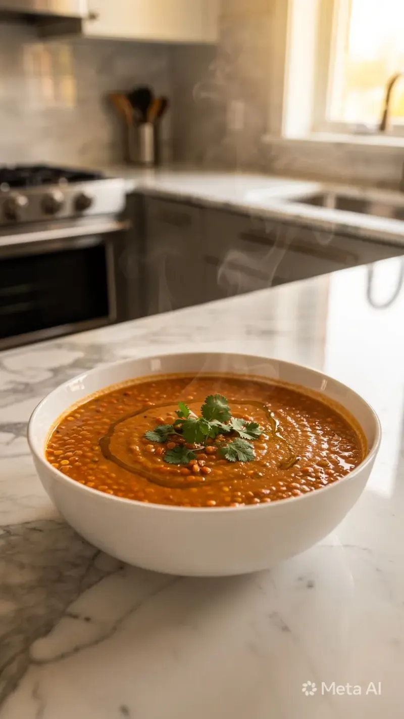 Soupe aux lentilles rouges et cumin