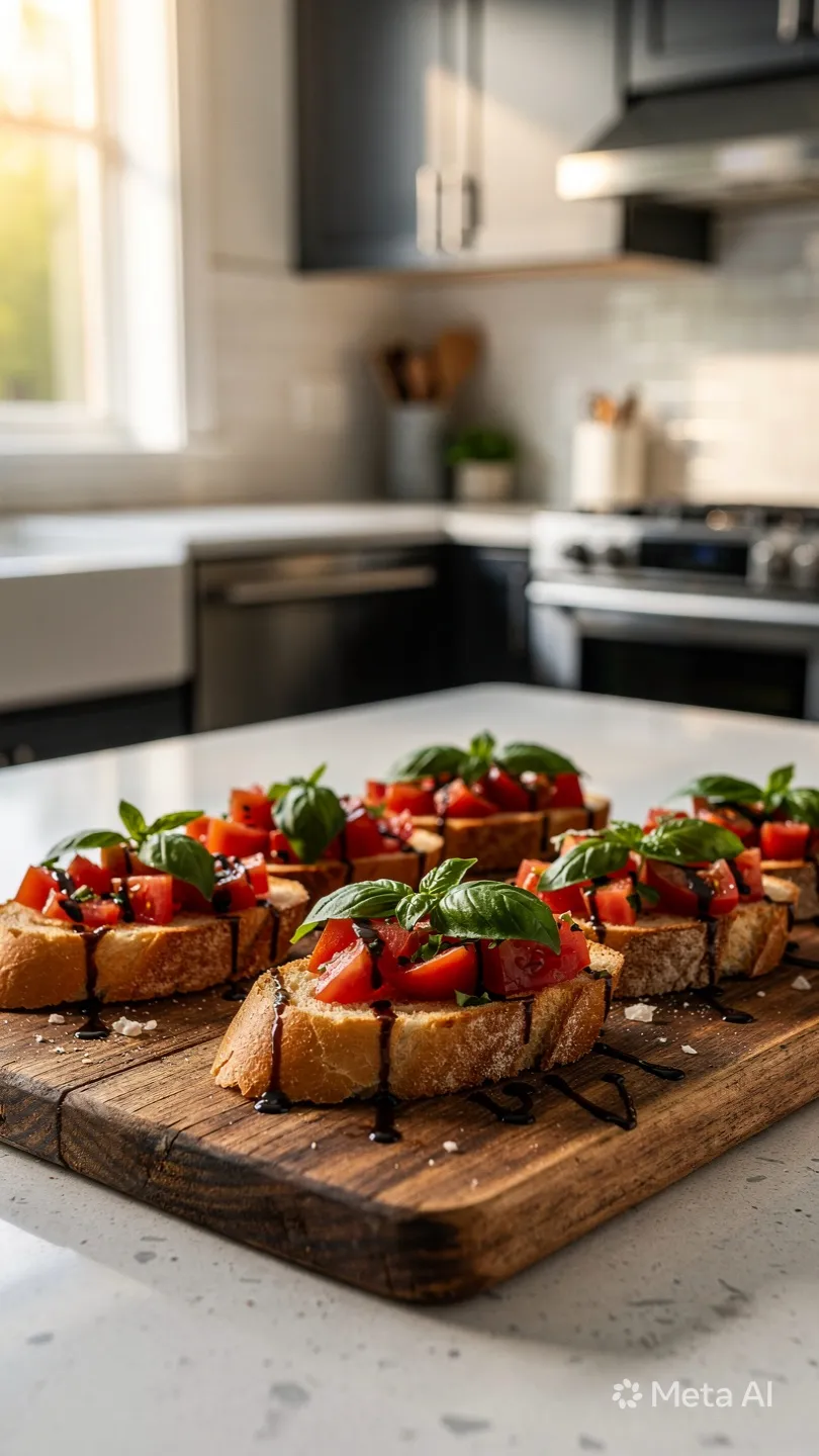 Bruschetta aux tomates et basilic