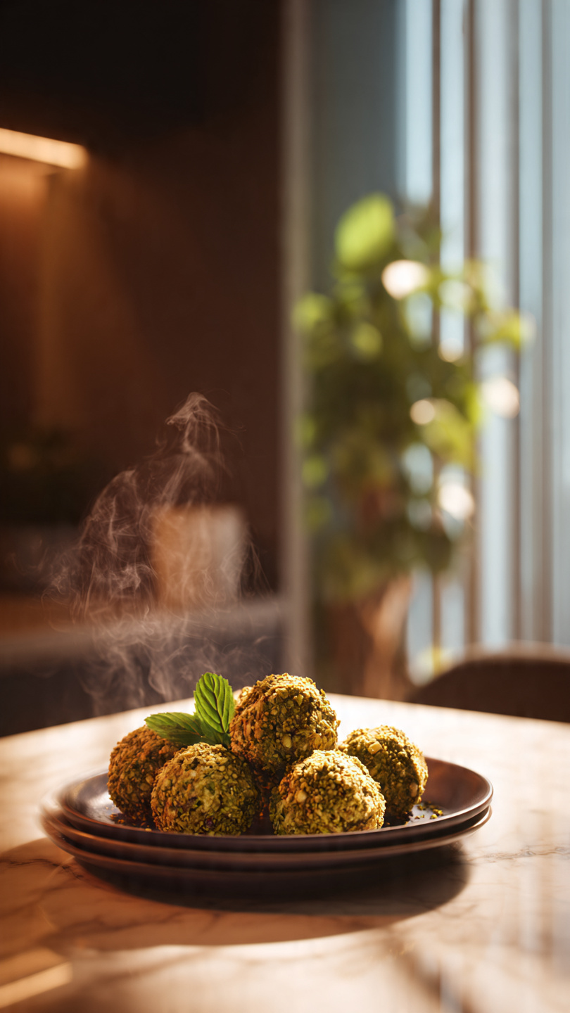 Falafels au four menthe et pistaches