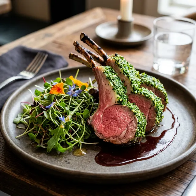 Agneau en Croûte d'Herbes - recette Dîner Moyen