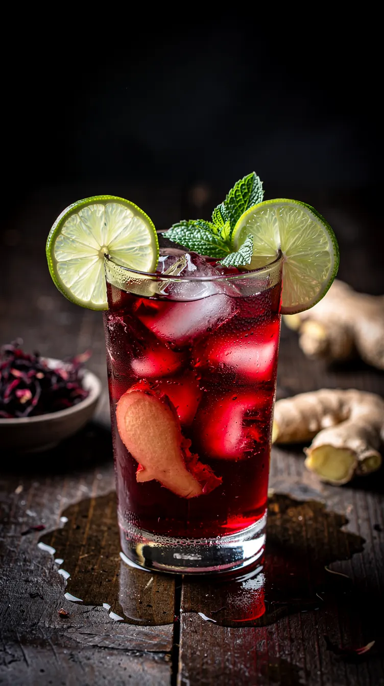 Bissap (infusion d'hibiscus) au gingembre
