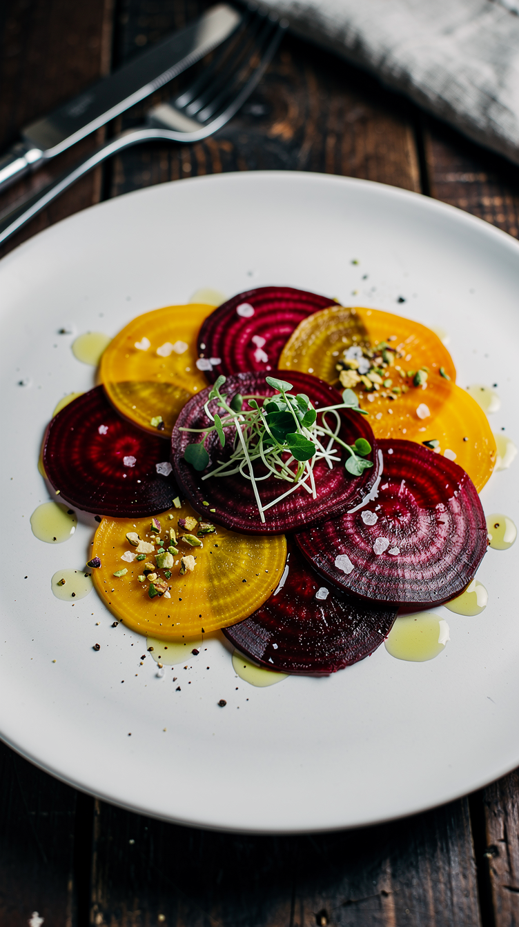 Carpaccio de betteraves multicolores