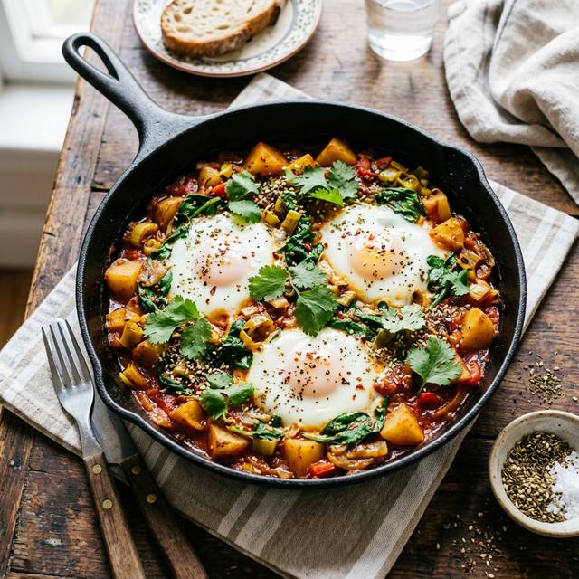 Chakchouka aux pommes de terre et zaatar
