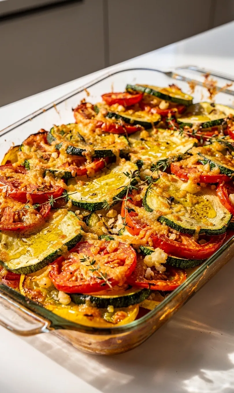 Tian de courgettes, tomates et fromage