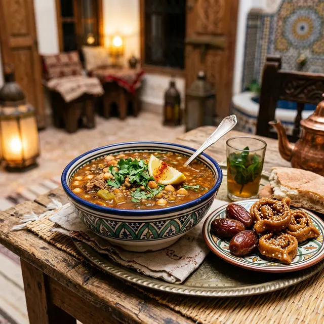 Harira marocaine traditionnelle (sans viande) - recette Soupe Moyen