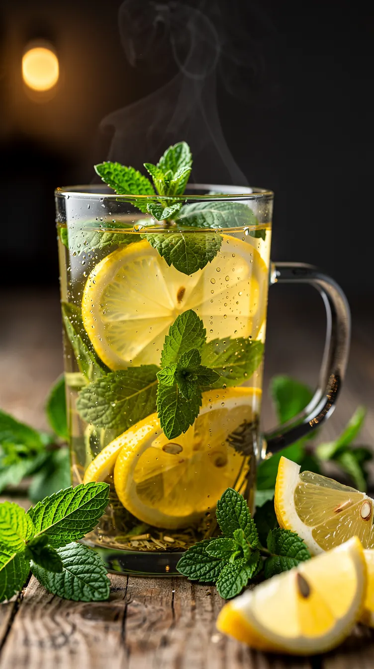 Infusion de menthe des champs et citron