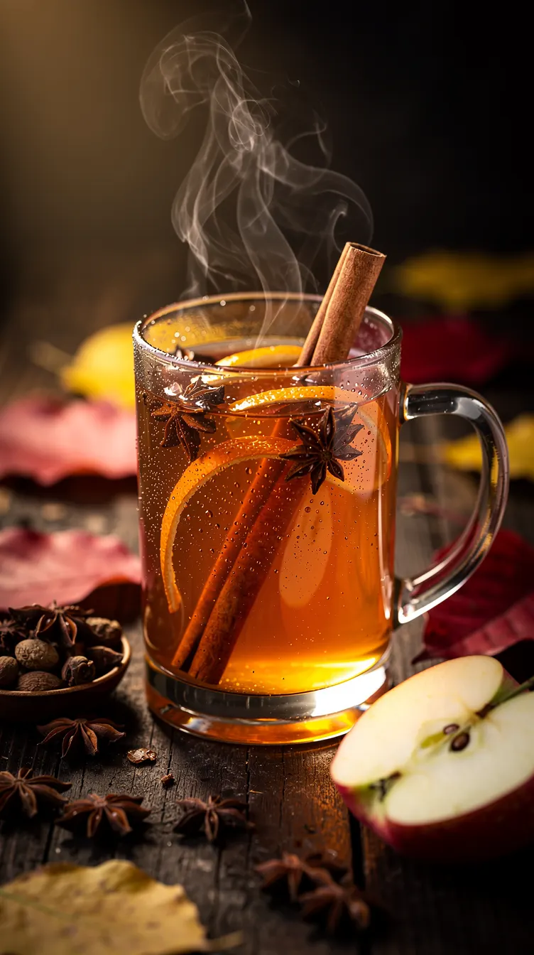 Jus de pommes chaud aux épices d'automne